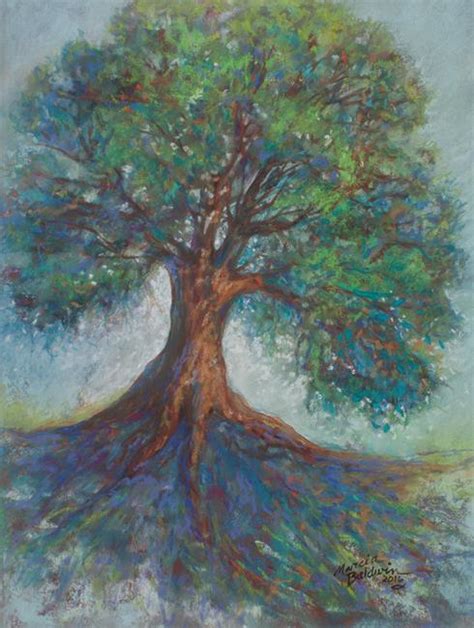 Evergreen Storm Tree Of Life Pastel By Marcia Baldwin From Landscapes