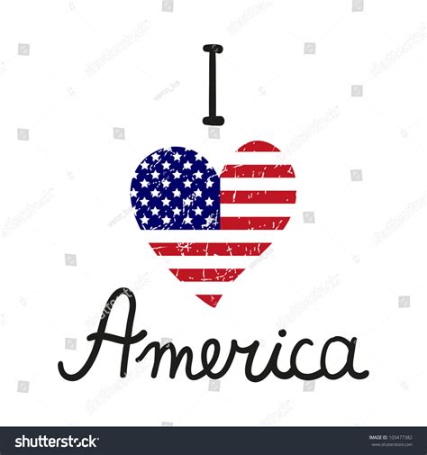 American Flag Heart Vector Stock Vector Royalty Free 103477382