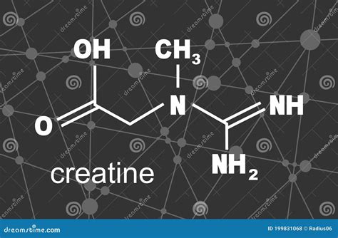 Creatine Chemical Formula. Thin Line Style Illustration Royalty-Free ...