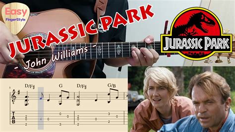 🔴jurassic Park Main Theme John Williams Easy Fingerstyle Guitar Tutorial Tab 쥬라기 공원 Ost