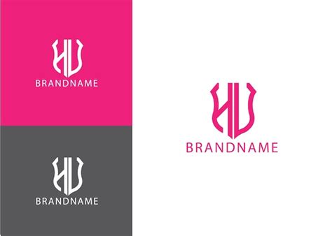 Premium Vector Modern Monogram Initial Letter Nu Logo Design Template