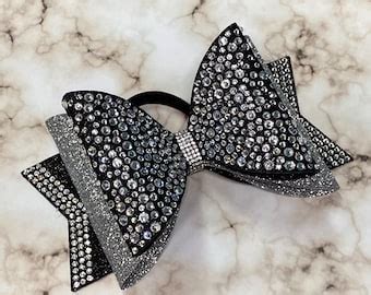 Tailless Cheer Bow Rhinestone Bows Competition Bows Cheer Etsy