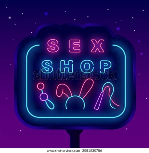 Sex Shop Neon Street Billboard Adult Stock Vector Royalty Free Shutterstock