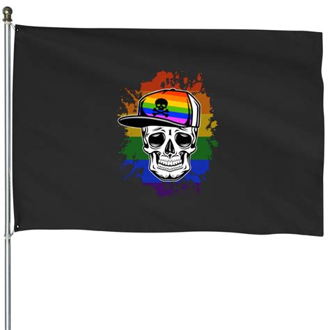 LGBT Skull Gay Pride Rainbow Comin Out CSD House Flags Sold By Dan Brienza Cfpcrpc SKU