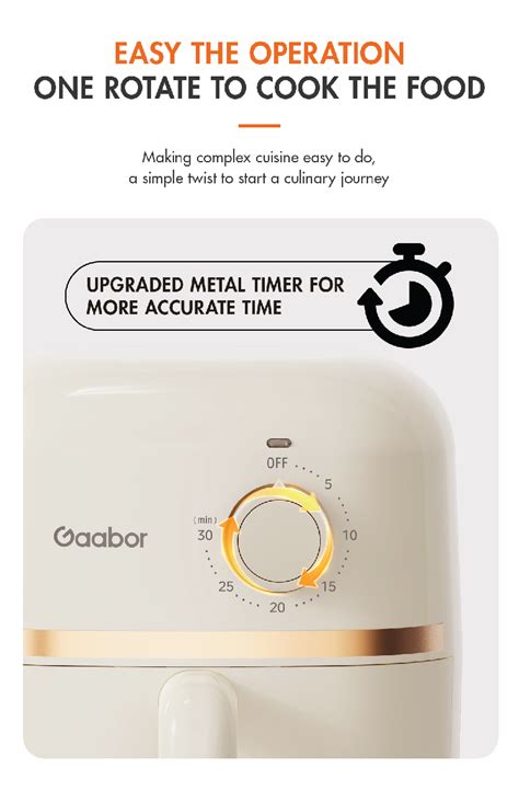 gaabor mini air fryer    menu functions   hot air