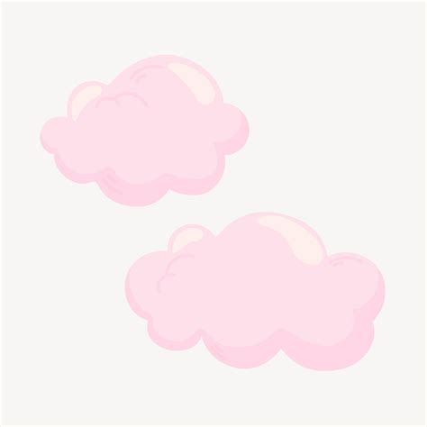 Pink cloud clipart, cute cartoon | Free PSD Illustration - rawpixel