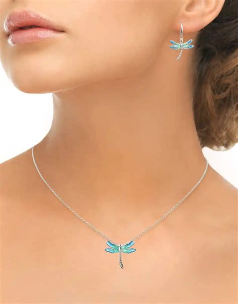 Blue Dragonfly Necklace Sterling Silver Nicole Barr