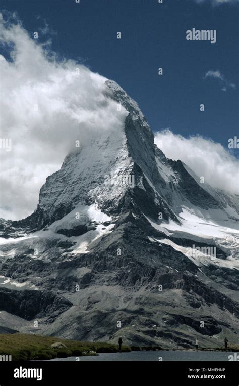 Matterhorn from Valais, showing banner-cloud formation Stock Photo - Alamy