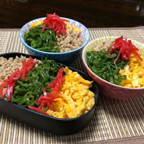 三色丼 ️紅生姜トッピング！4色丼 レシピ・作り方 By 善ちゃん 楽天レシピ