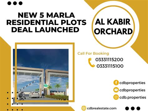 New 5 Marla Residential Plots Deal Launched In Al Kabir Orchard