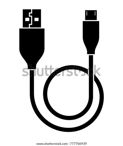 Micro Usb Cable Usb Cable Vector Stock Vector (Royalty Free) 777706939