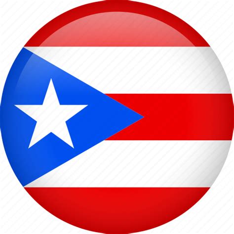 Circle Country Flag Nation National Puerto Rico Icon