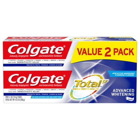 Colgate Total SF Advanced Whitening Toothpaste, 2 ct / 5.1 oz - Kroger