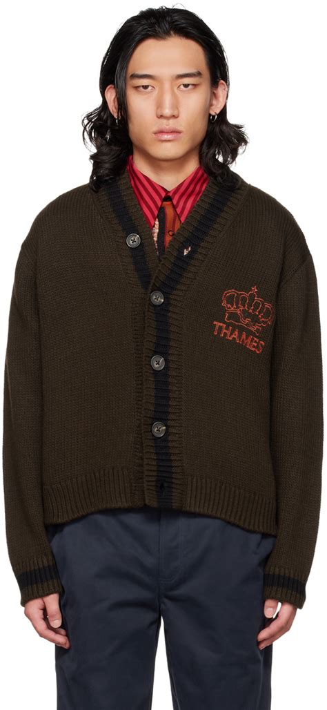 Thames Mmxx Brown V Neck Cardigan