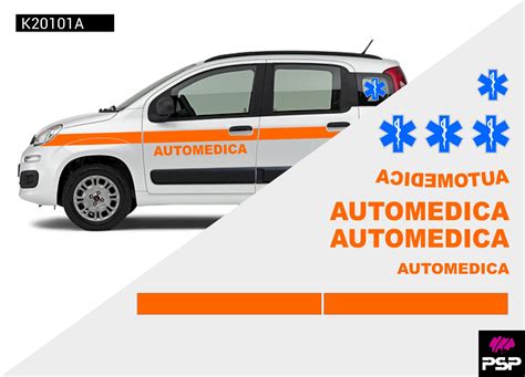 Kit Adesivi Livrea Completa Ambulanza Per Automedica Fiat Panda Psp