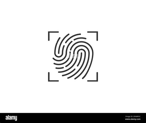 Biometric Data Fingerprint Scan Icon Vector Illustration Flat