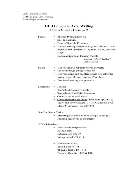 18 GED English Worksheets Worksheeto