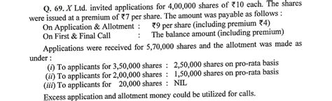 Dk Goel Solutions Q Chapter Issue Of Shares Class Cbse