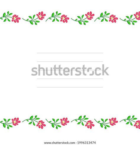 Flowers Leaves Floral Border Template Space Stock Vector (Royalty Free ...