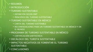 Turismo Sustentable Ppt