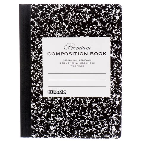 Premium Black Marble Composition Book 100 Sheets 48 Pack