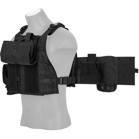 Lancer Tactical 600d Nylon Assault Tactical Vest Black Airsoft Megastore