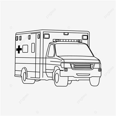 Ambulance Van Car Line Art Isolated Car Drawing Van Drawing