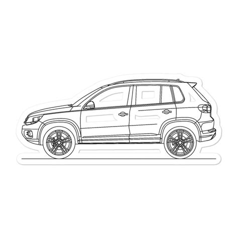 Volkswagen Tiguan R Line Silhouette Car Decal For Style Artlines Design