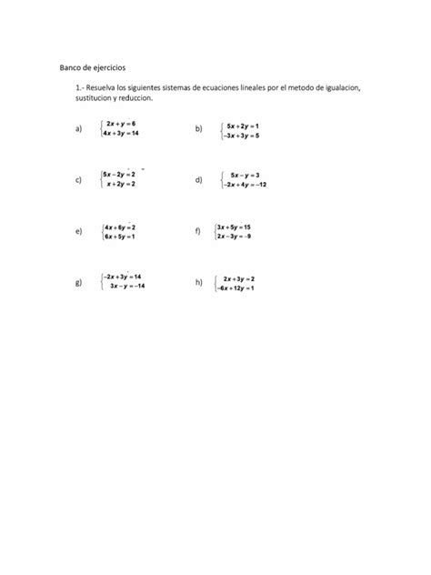 Banco de ejercicios | PDF
