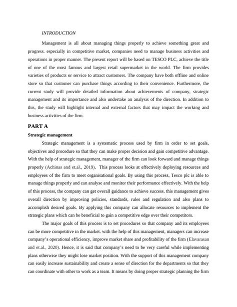 Strategic Management And Value Chain Analysis Of Tesco Plc