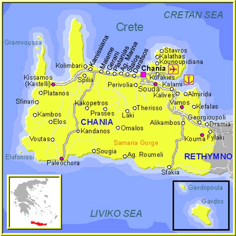 Mapa de Creta | Grecia - GrecoTour