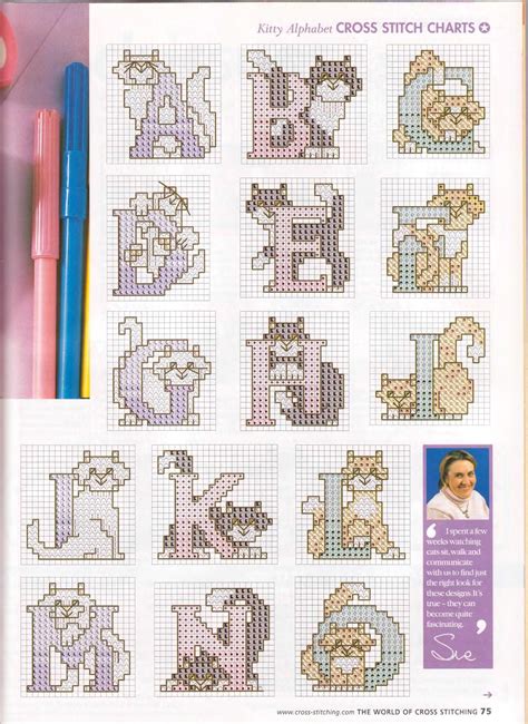 Alfabeto Con Gatti Cross Stitch Alphabet Patterns Cat Cross Stitches