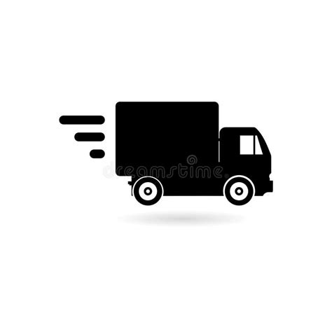 Vrachtwagen Zwarte Icoon Silhouet Stock Illustratie Illustration Of