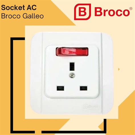 Jual BROCO GALLEO WHITE STOP KONTAK AC SOCKET COLOKAN AC BROCO GALLEO