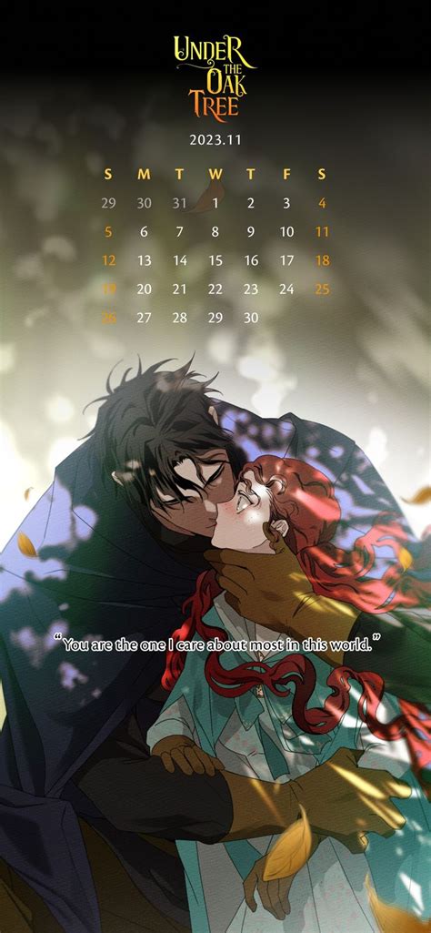 Maxi Riftan Under The Oak Tree Manhwa Calendar November