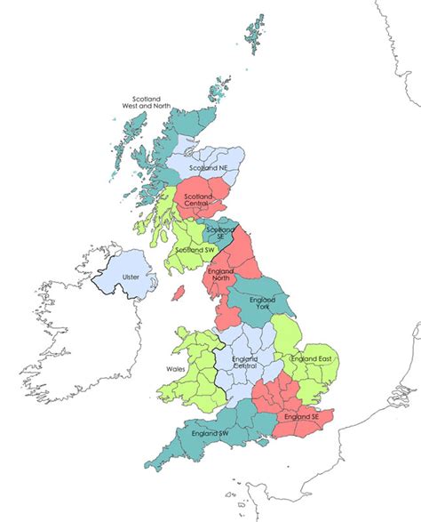 Map of the Regions of Britain | Britain Visitor - Travel Guide To Britain