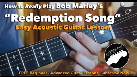 Bob Marley Redemption Song Easy Guitar Lesson Chords And Tabs