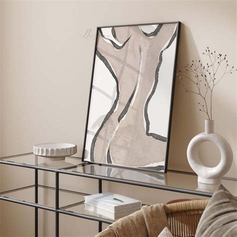 Nude Woman Print Printable Wall Art One Line Print Naked Body Print Female Figure Body