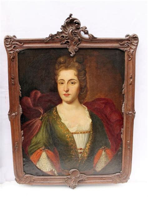 Portrait Of A Noblewoman French School 18th C Painting Oil On