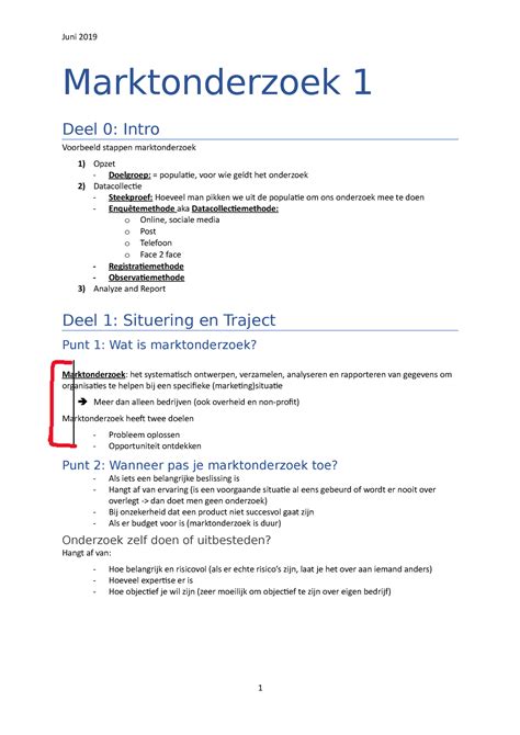 Marktonderzoek Samenvatting Marktonderzoek Deel Intro