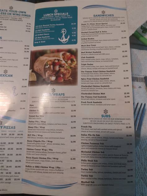 Menu At Riviera Restaurant Bar Marine City