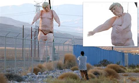 Giant Naked Donald Trump Statue Erected On Side Of Las Vegas Freeway Shocks The Senses Obscene