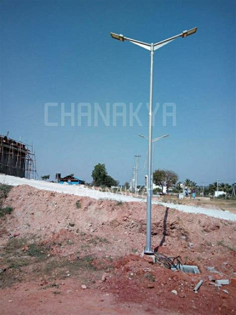 Chanakya Cool White Dual Arm Street Light Pole Rs Chanakya Group