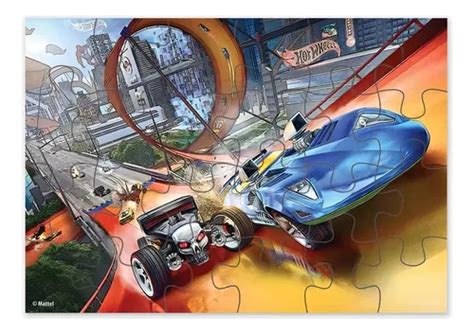 Quebra cabeça Peças Cartonada Hot Wheels Fun Parcelamento sem juros