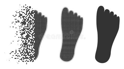 Disappearing Dot Halftone Foot Icon Stock Vector Illustration Of