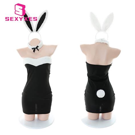 Sexy Lingerie Cosplay Bunny Costume PU Leather Bodysuit Mai Sakurajima Rabbit Suit Kawaii Ears
