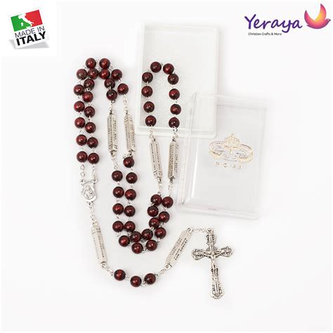 Jual Rosario Kayu Penyaliban Dan Kematian Yesus Red Made In Italy