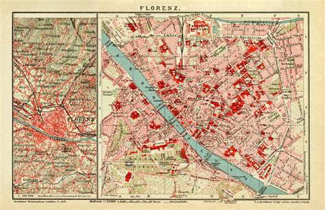 Florenz Historischer Stadtplan 1907 Archiv Historischer Bilder Ma