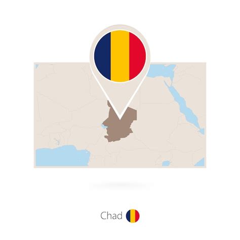 Premium Vector Rectangular Map Of Chad With Pin Icon Of Chad