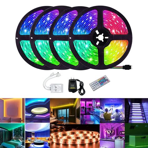 Гибкая светодиодная лента, меняющая цвет, RGB 3528, 20 м | AliExpress